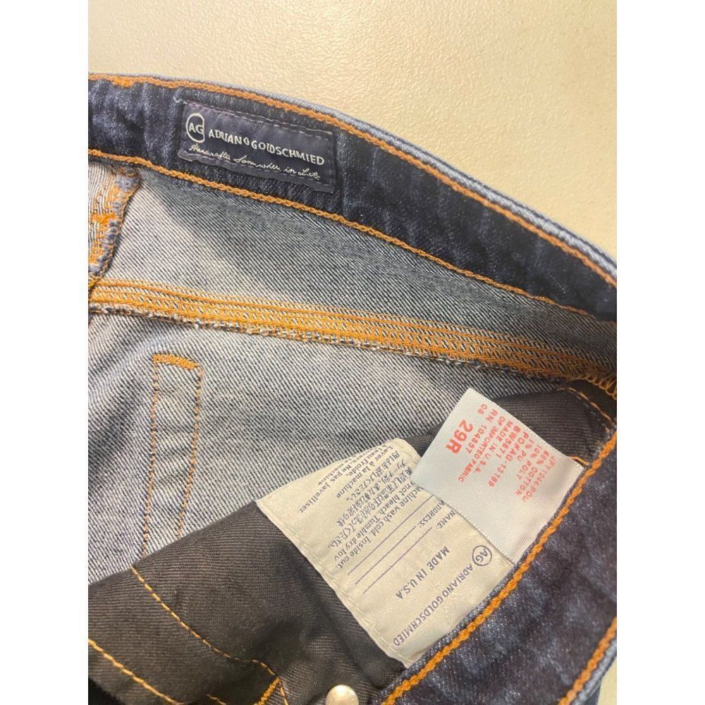 Adriano Goldschmied Ag The Premiere Dark Wash Blue ankle Jeans Straight Leg 29 R - Picture 6 of 6